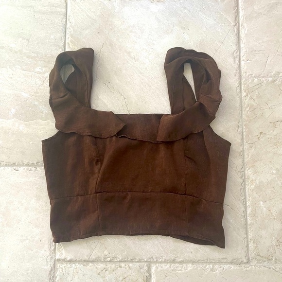 Satin Ruffle Top - Picture 2 of 4